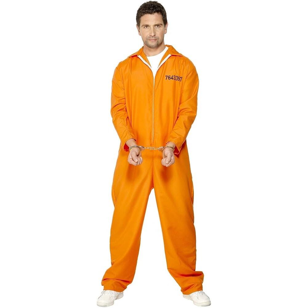 NEW Smiffys Escaped Prisoner Criminal Costume Mens Size Large